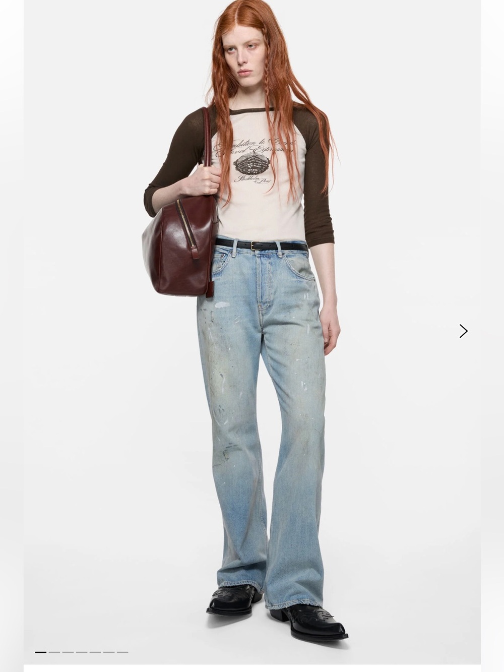 EUC Acne Studios 2021 Jean Light Blue  Paint/Dirt Splatters Distressed
